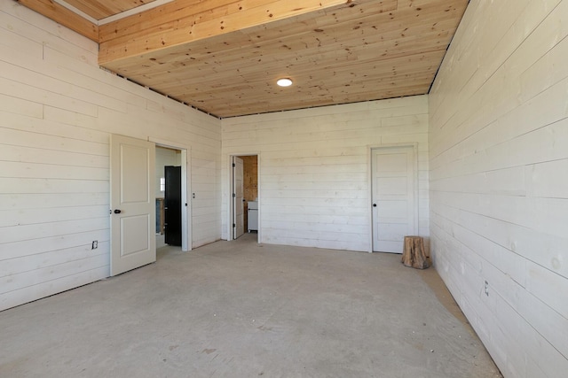 2107 E 530th Rd, Pleasant Hope, MO 65725 - empty room featuring wood ceiling and concrete floors