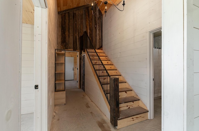 2107 E 530th Rd, Pleasant Hope, MO 65725 - stairs featuring wood walls