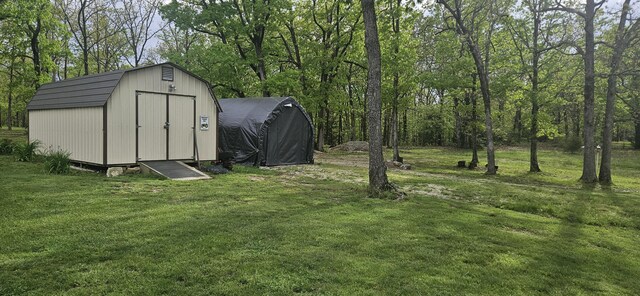 view of shed