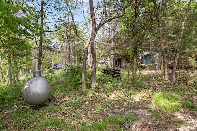 view of yard with a deck