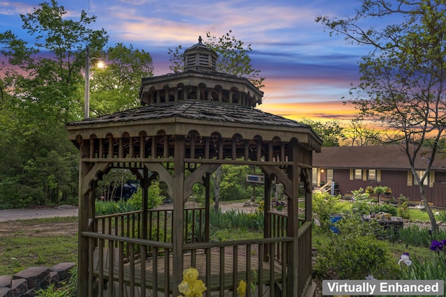 view of community with a gazebo