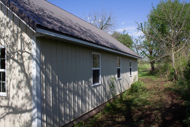 view of home's exterior featuring metal roof
