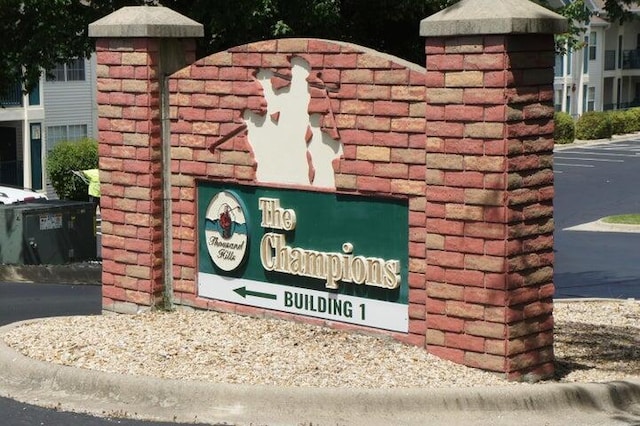 view of community sign