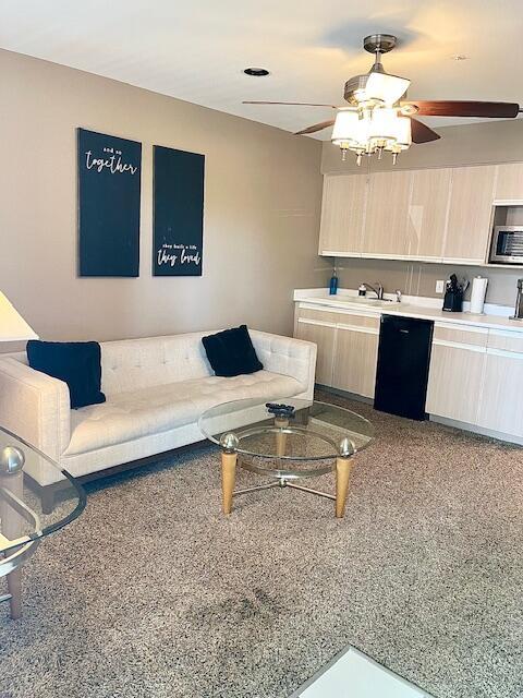 530 Spring Creek Ct Unit 7, Branson, MO 65616 - living area featuring a ceiling fan