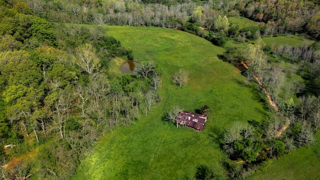 drone / aerial view with a rural view