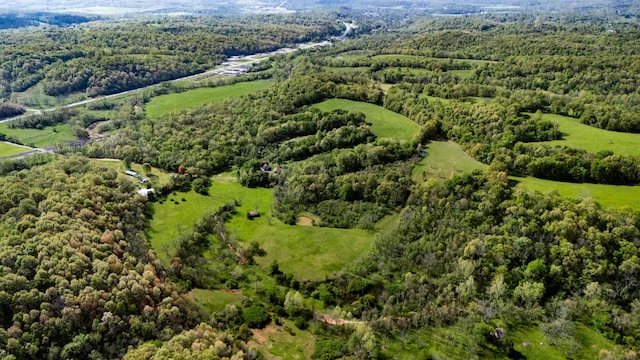aerial view featuring a forest view