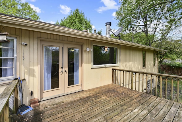 deck featuring french doors