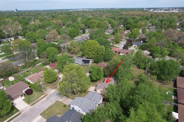 bird's eye view featuring a residential view