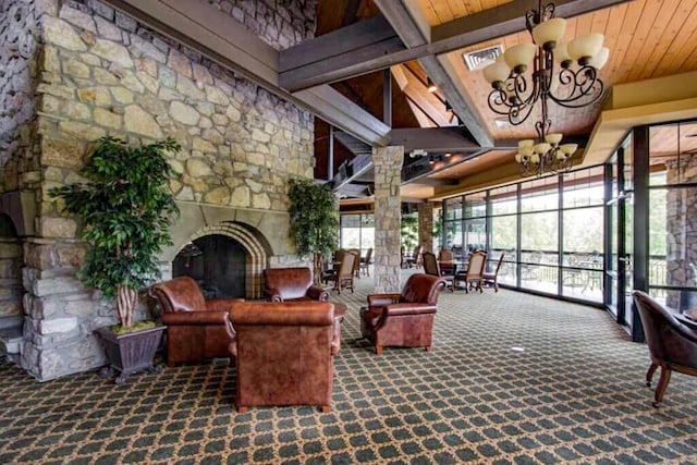 building lobby featuring visible vents