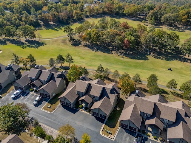 aerial view with a residential view and golf course view