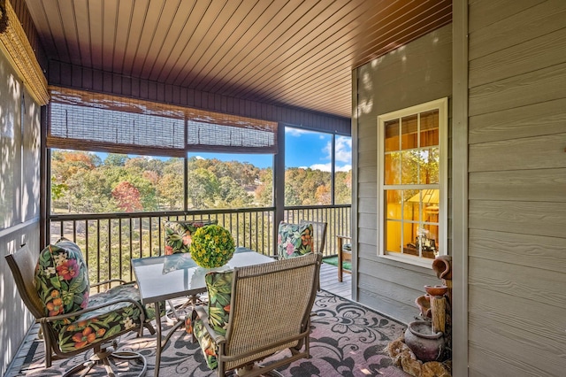 view of sunroom