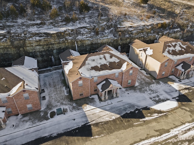 view of snowy aerial view