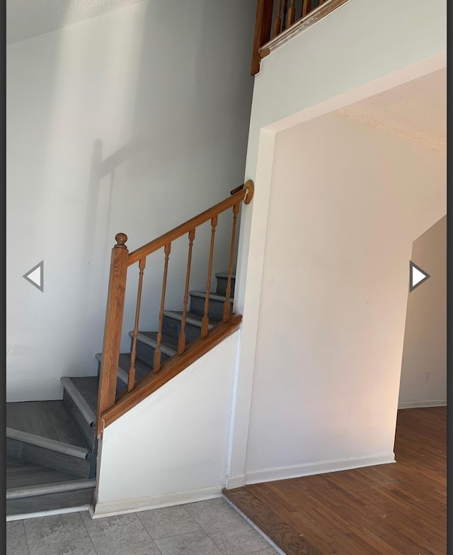 stairs with baseboards