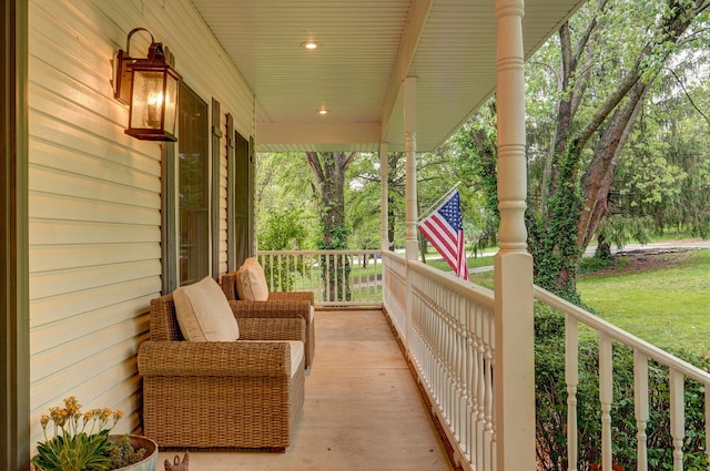 balcony with covered porch
