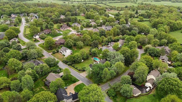 aerial view with a residential view