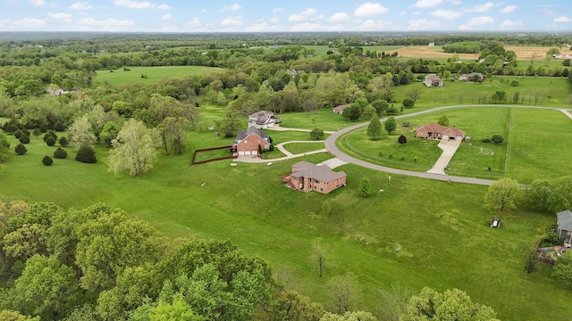 bird's eye view with a rural view