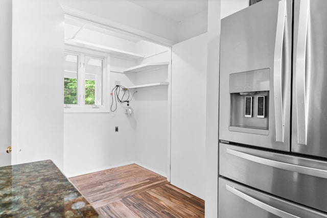 laundry room featuring wood finished floors