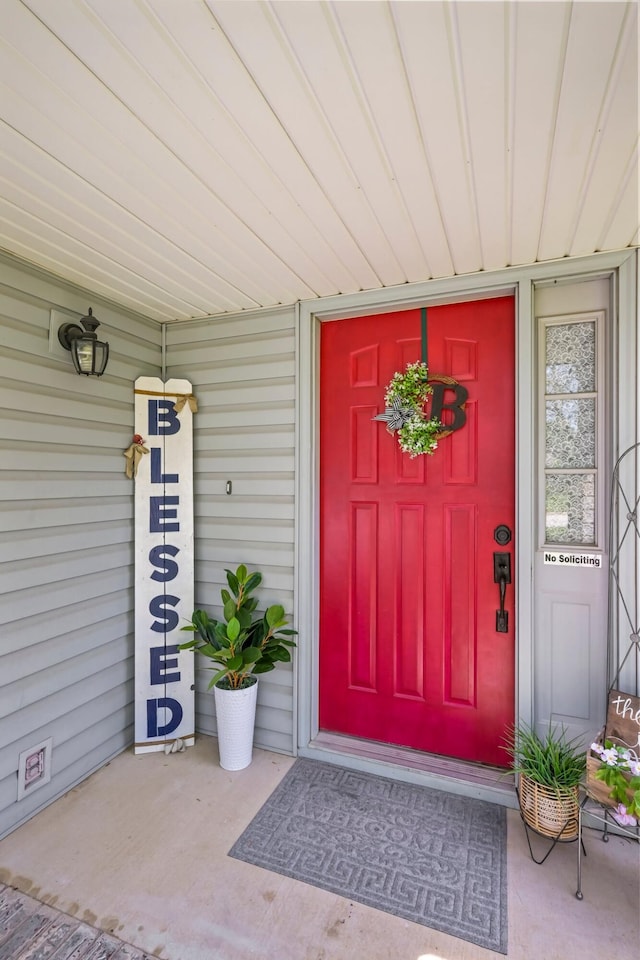 view of doorway to property