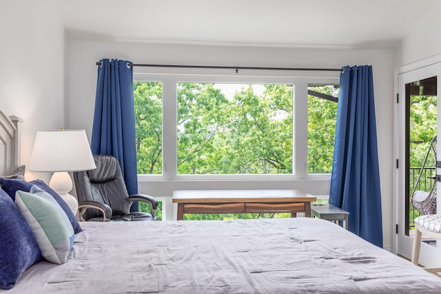 bedroom featuring access to outside