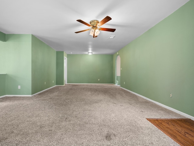 1208 Kemp Dr, Bolivar, MO 65613 - unfurnished room with carpet flooring, ceiling fan, and baseboards
