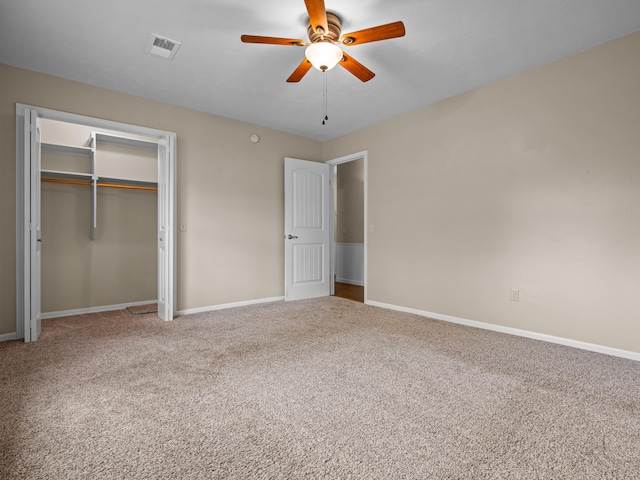 1208 Kemp Dr, Bolivar, MO 65613 - unfurnished bedroom with baseboards, carpet, a closet, and visible vents