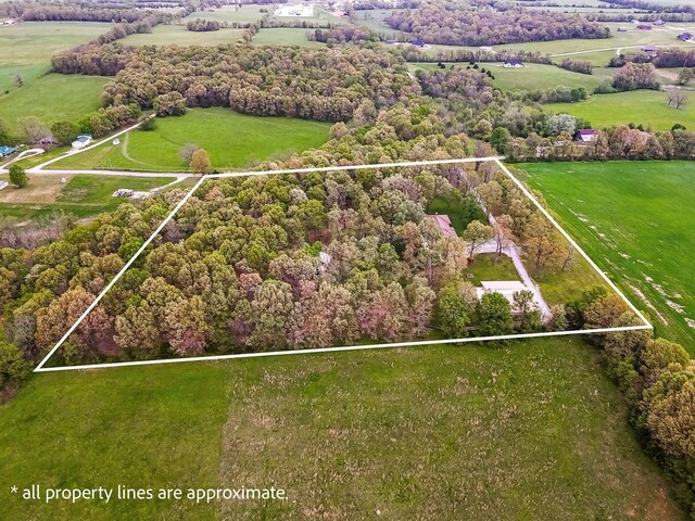 bird's eye view with a rural view