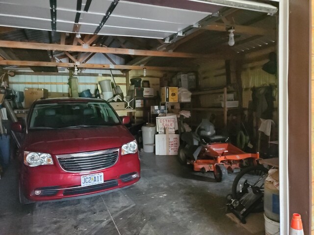 view of garage