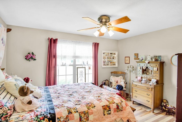 3538 E State Highway Aa, Springfield, MO 65803 - bedroom featuring light wood-type flooring and ceiling fan