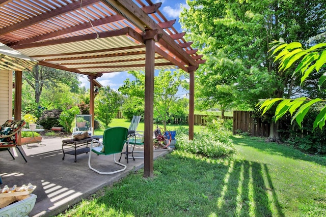 3538 E State Highway Aa, Springfield, MO 65803 - view of yard featuring a pergola, a patio area, and view of wooded area