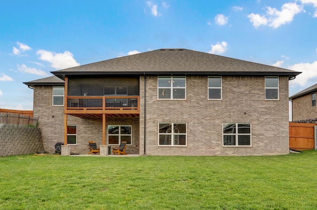 6030 S Brookside Ln, Battlefield, MO 65619 - rear view of property featuring brick siding, a patio, and a balcony