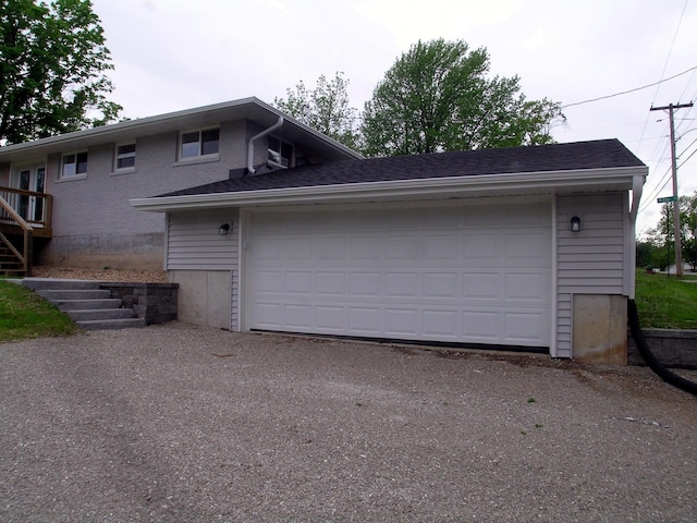 view of garage