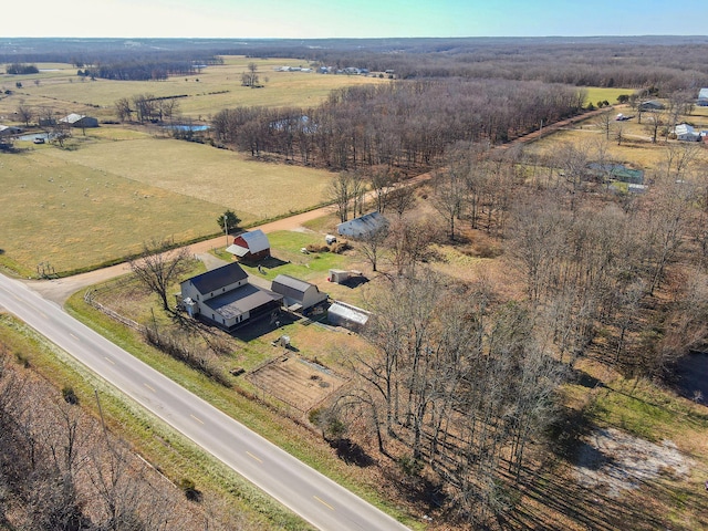 drone / aerial view with a rural view