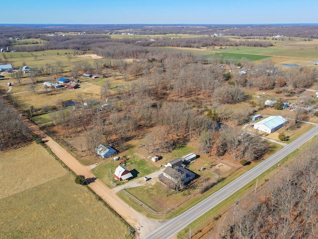 bird's eye view featuring a rural view