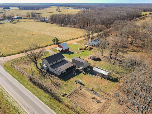 aerial view with a rural view