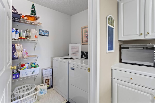161 Avondale Dr Unit 11, Branson, MO 65616 - washroom featuring cabinet space, separate washer and dryer, and a textured ceiling