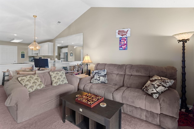 161 Avondale Dr Unit 11, Branson, MO 65616 - living area featuring recessed lighting, vaulted ceiling, and carpet
