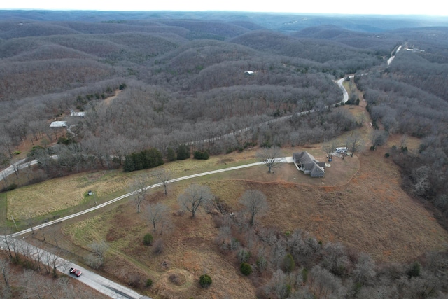 1770 Logan Ridge Rd, Ozark, MO 65721 - drone / aerial view featuring a forest view and a rural view