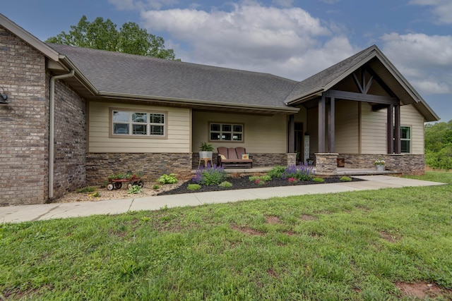1770 Logan Ridge Rd, Ozark, MO 65721 - view of front of property with a front lawn and stone siding