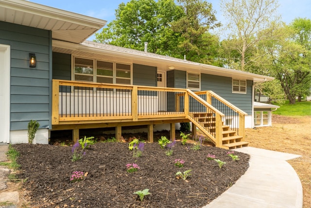 exterior space featuring a deck