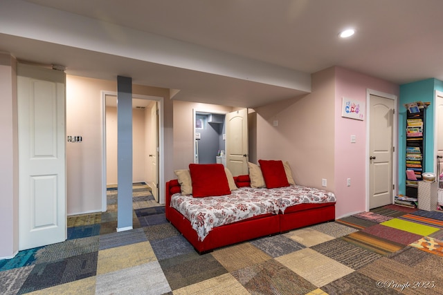 bedroom featuring recessed lighting