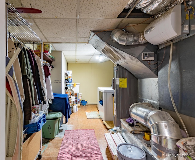 storage featuring washer / clothes dryer