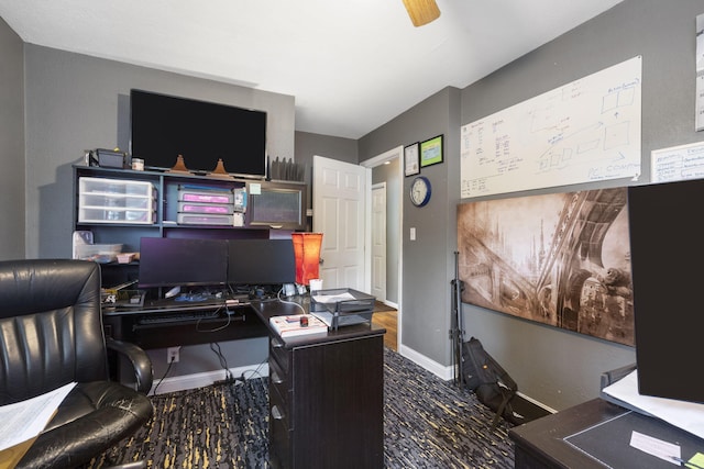 home office featuring baseboards