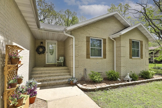 1730 N Pine St, Marshfield, MO 65706 - property entrance featuring brick siding and a shingled roof