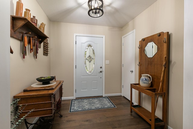 1730 N Pine St, Marshfield, MO 65706 - entrance foyer with baseboards and dark wood finished floors