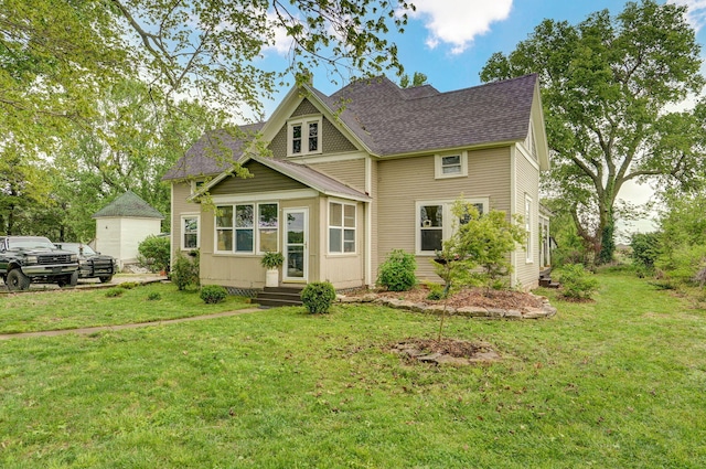 1487 E Lelia Ln, Springfield, MO 65803 - craftsman house with entry steps, a shingled roof, and a front lawn
