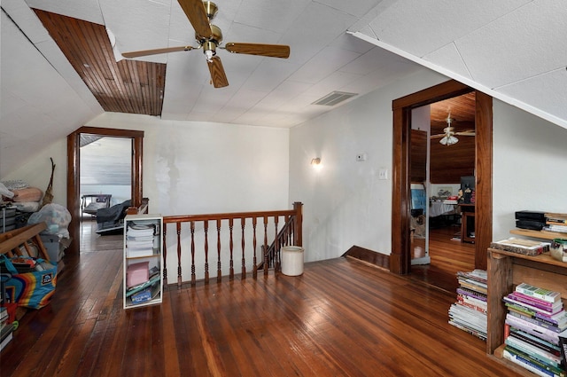 1487 E Lelia Ln, Springfield, MO 65803 - additional living space with ceiling fan, wood-type flooring, and visible vents