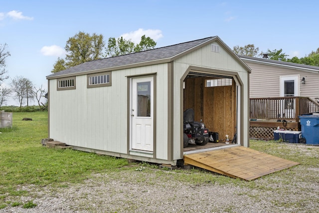 view of shed