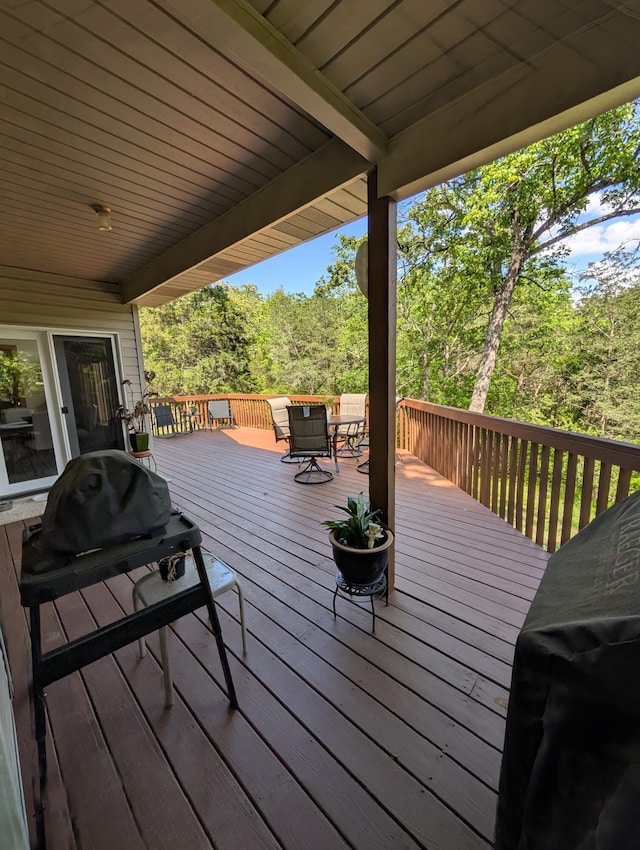 249 Mount Vernon Rd, Forsyth, MO 65653 - wooden terrace featuring grilling area and outdoor dining space