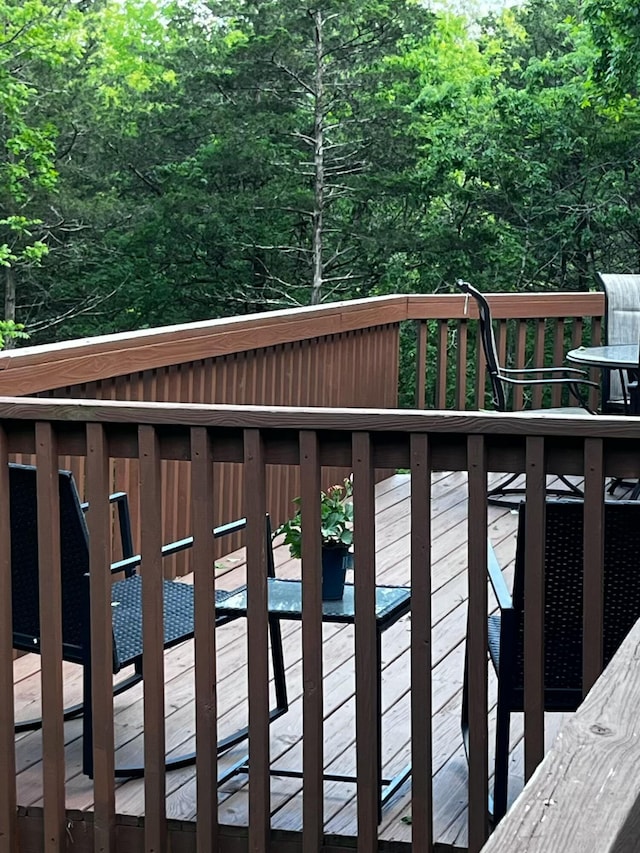 249 Mount Vernon Rd, Forsyth, MO 65653 - wooden terrace featuring a view of trees