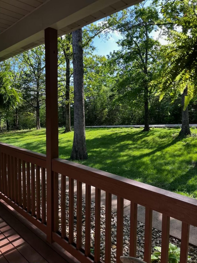 249 Mount Vernon Rd, Forsyth, MO 65653 - wooden deck featuring a yard
